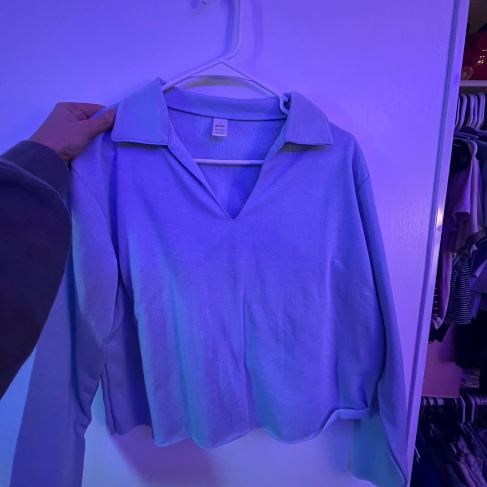 Blue long sleeve cover up
